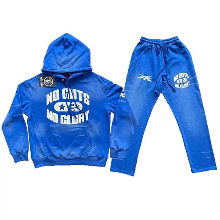 Hellstar Blue Distressed Graphic Tracksuit Tracksuit