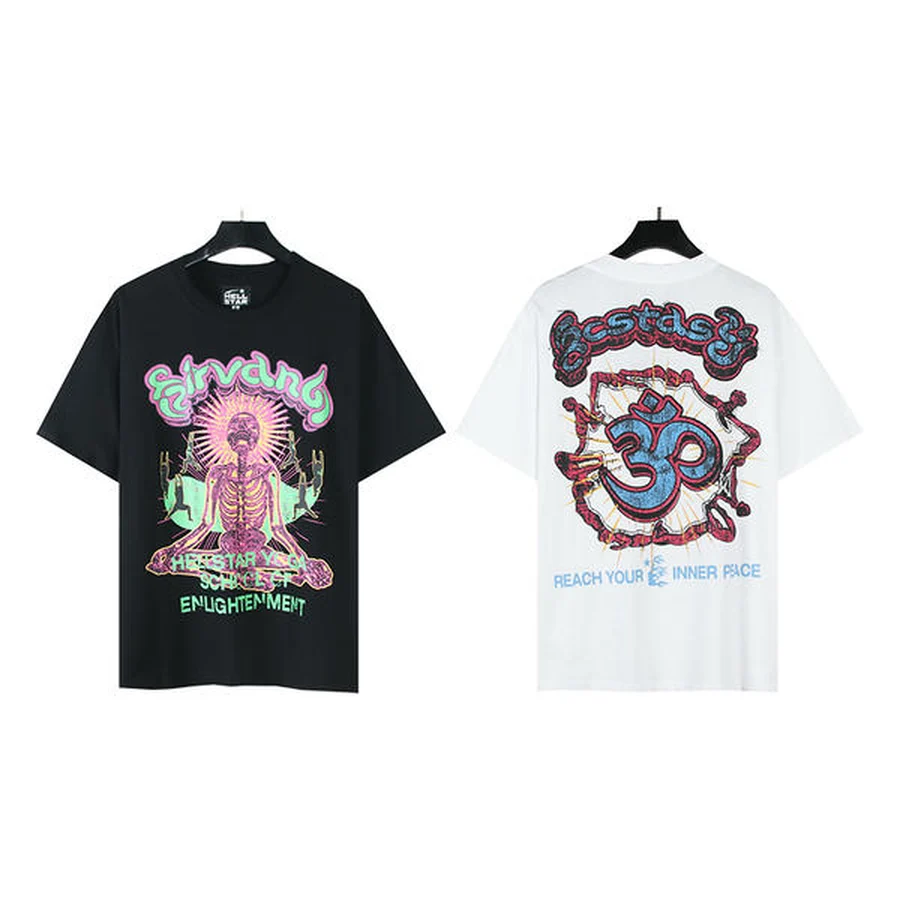 White Skeleton Ribcage Graphic T-Shirt — Black
