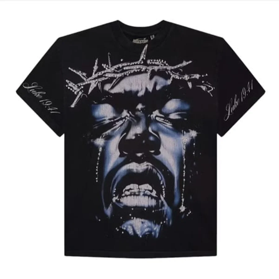 White Skeleton Ribcage Graphic T-Shirt — Black