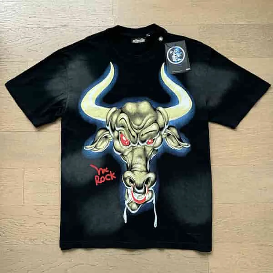Hellstar Black Large Bull Graphic T-Shirt