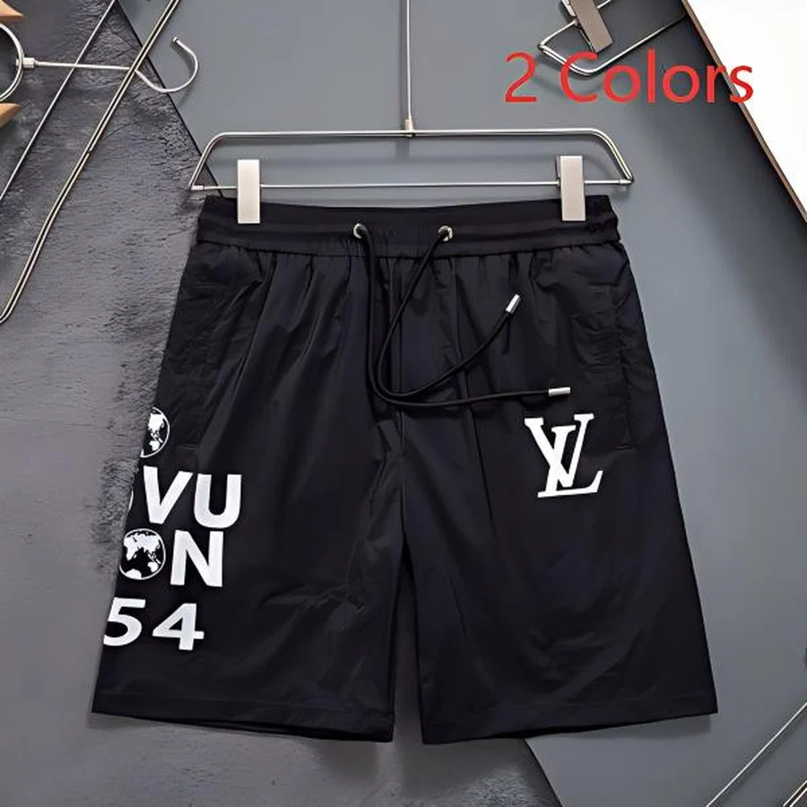 White, Multi-Color Rainbow Monogram Pattern Shorts — Black