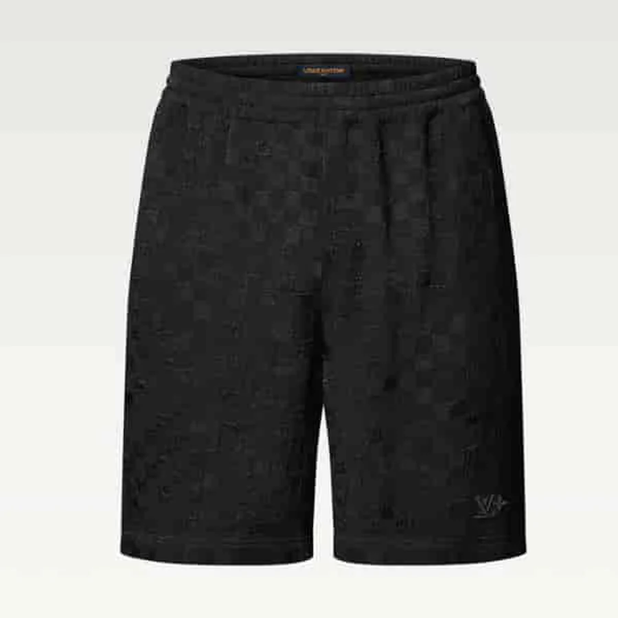 White, Multi-Color Rainbow Monogram Pattern Shorts — Black