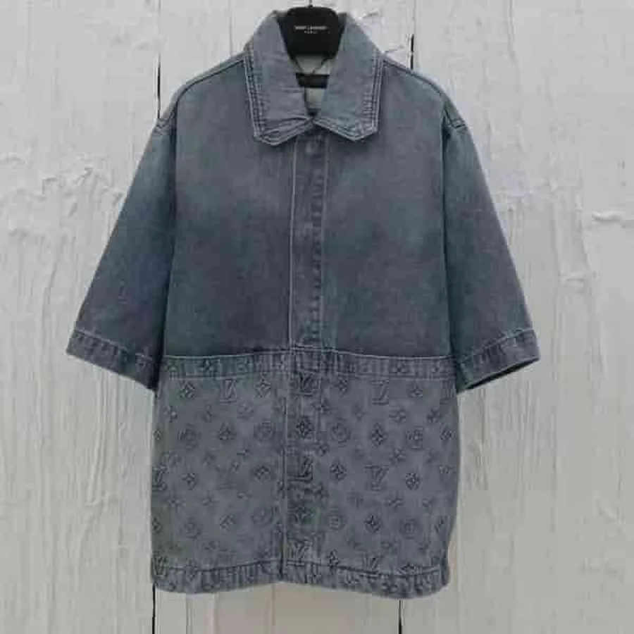 Louis Vuitton Grey Monogram Pattern Lower Half Shirt