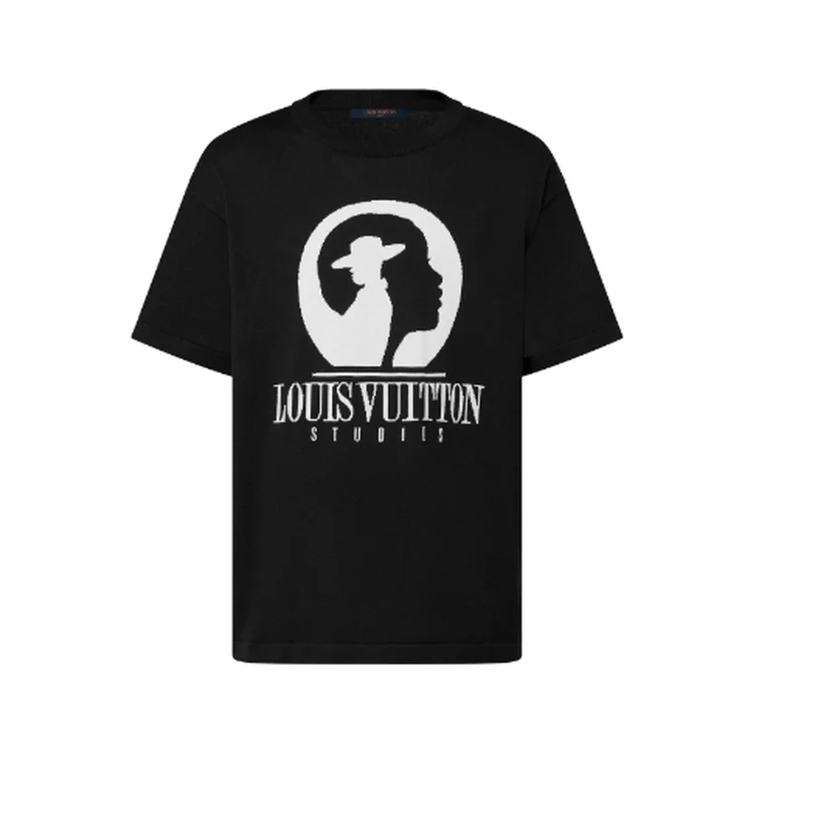 Louis Vuitton Black, White Graphic Silhouette Portrait Circle T-Shirt
