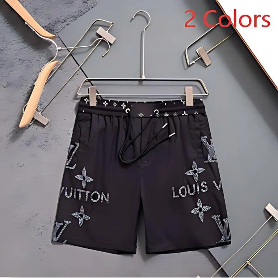 White, Multi-Color Rainbow Monogram Pattern Shorts — Black
