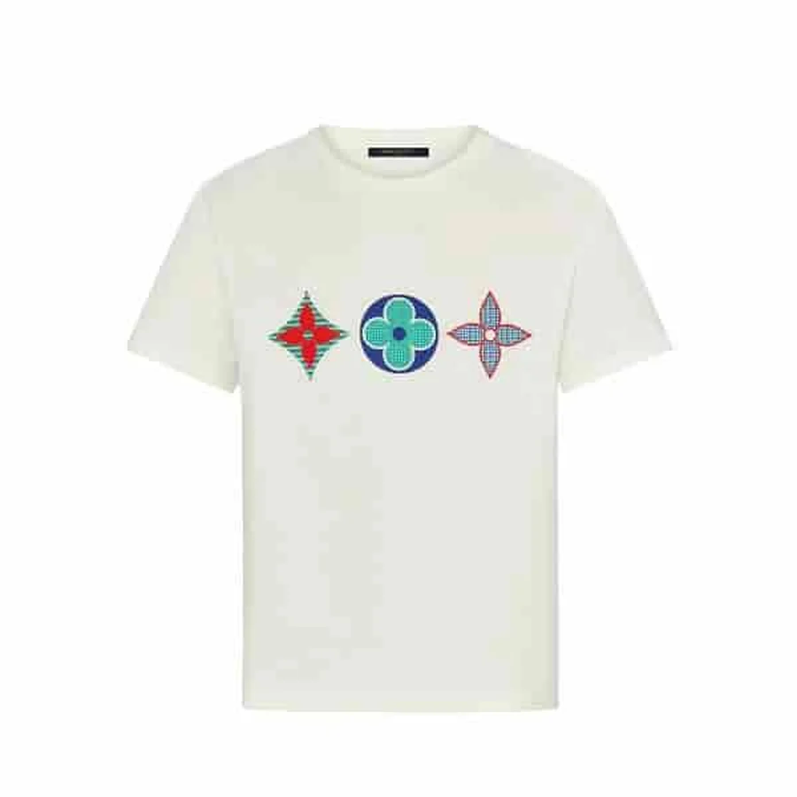 Louis Vuitton White Three Monogram Flowers T-Shirt