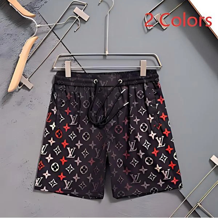 Black, White All-Over Monogram Print Shorts — Black