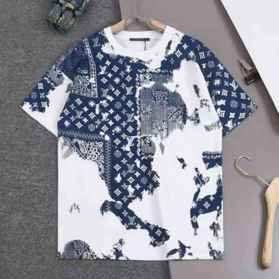Louis Vuitton White Monogram Bandana Map Print T-Shirt