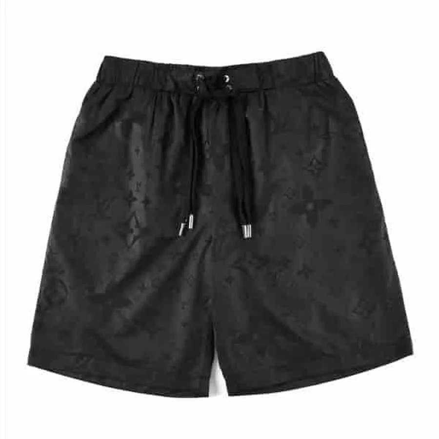 White, Multi-Color Rainbow Monogram Pattern Shorts — Black