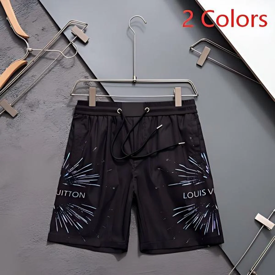 White, Multi-Color Rainbow Monogram Pattern Shorts — Black