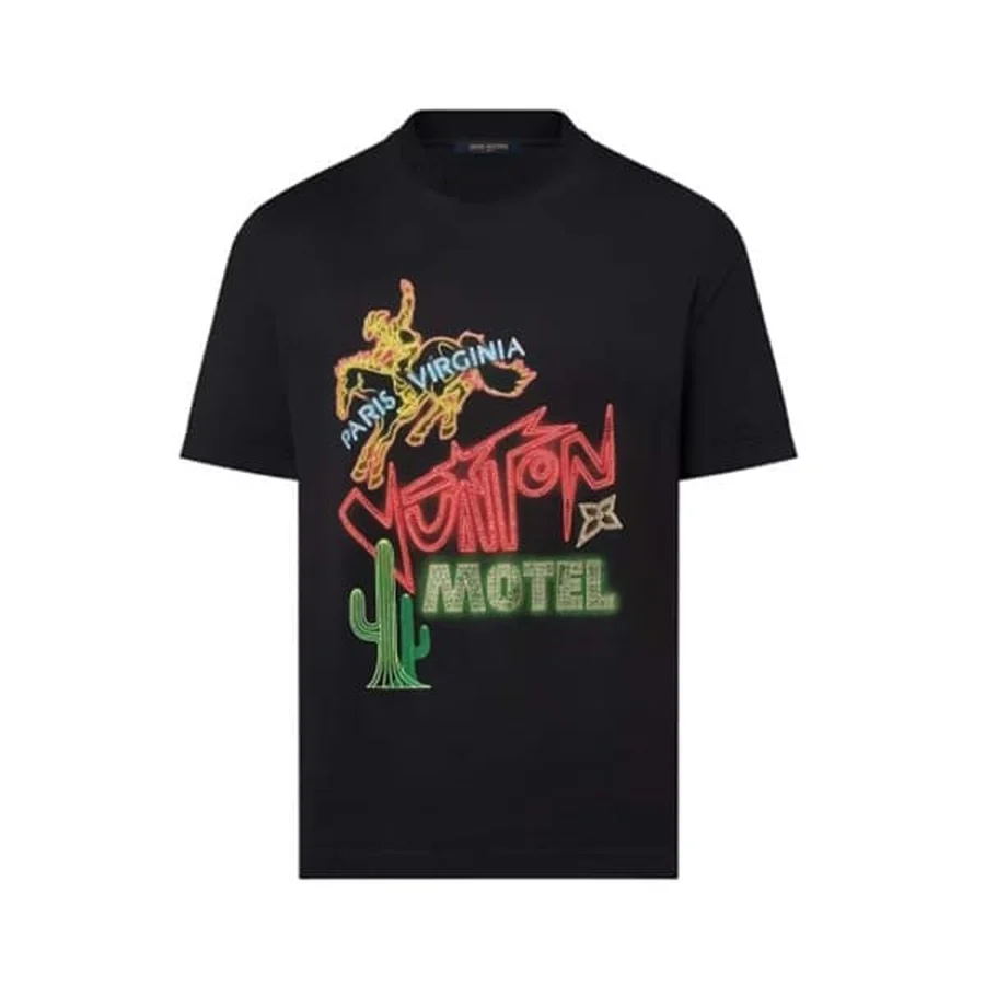 Louis Vuitton Black Neon Motel Sign Graphic T-Shirt
