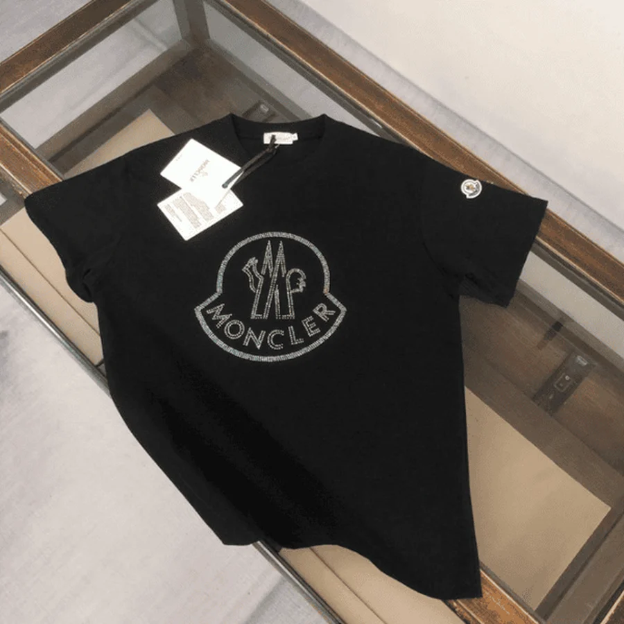White Scribble Logo Graphic T-Shirt — Black