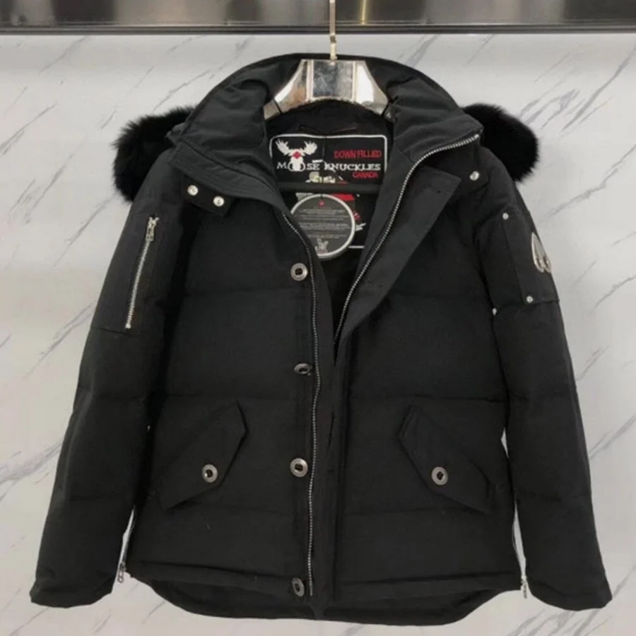 Moose Knuckles Black Heavy Down Puffer Jacket Jacket