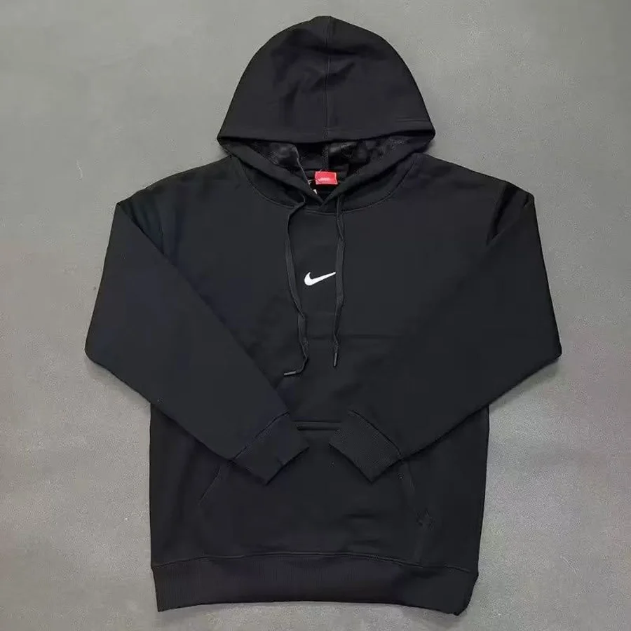 Nike Black Minimalist Center Swoosh Hoodie