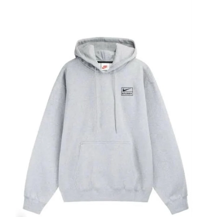 Nike Grey Co-Branded Chest Logo Patch Hoodie