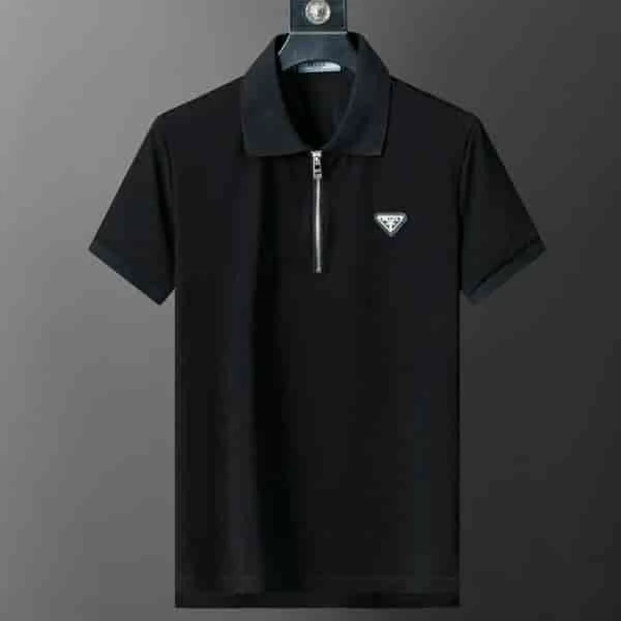 Prada Black Quarter Zip Polo Shirt Polo