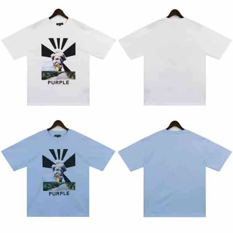 Purple Brand White, Light Blue Explosion Graphic With Rays T-Shirt