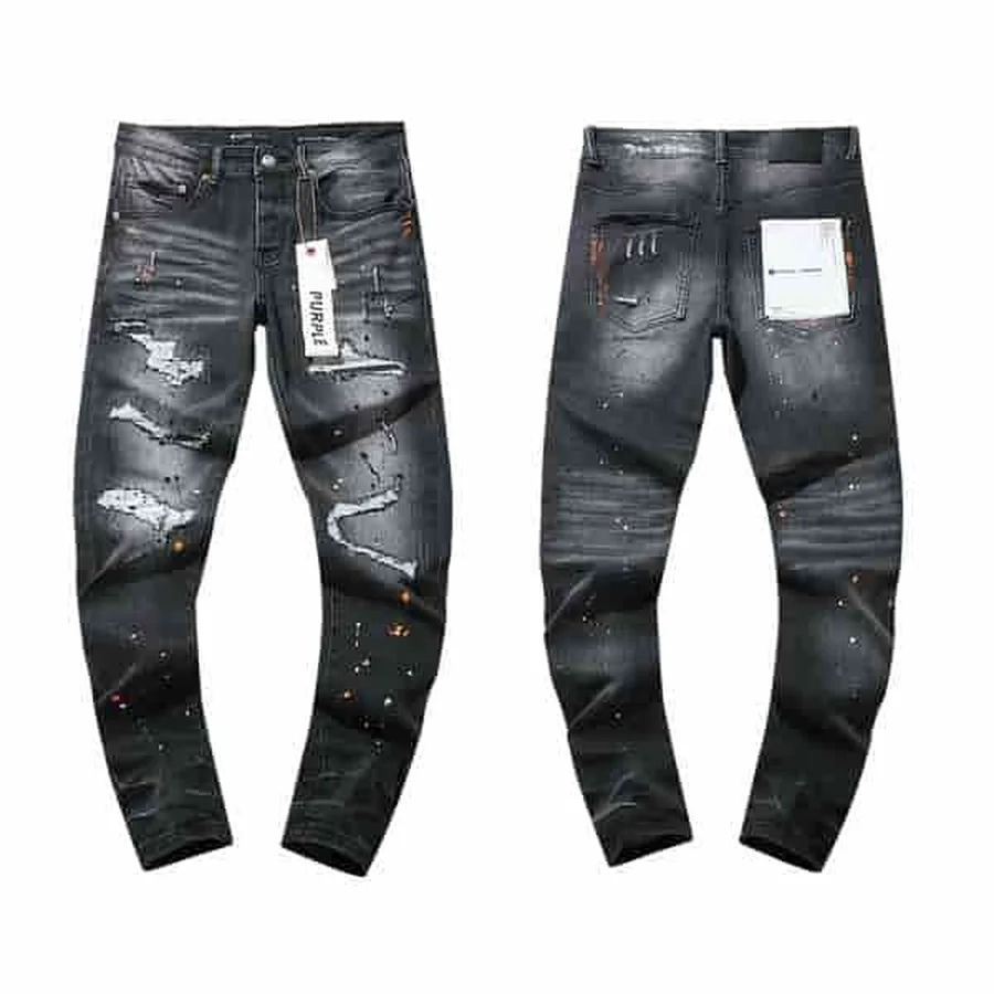 Light Blue Distressed Jeans With Logo Jeans — Black