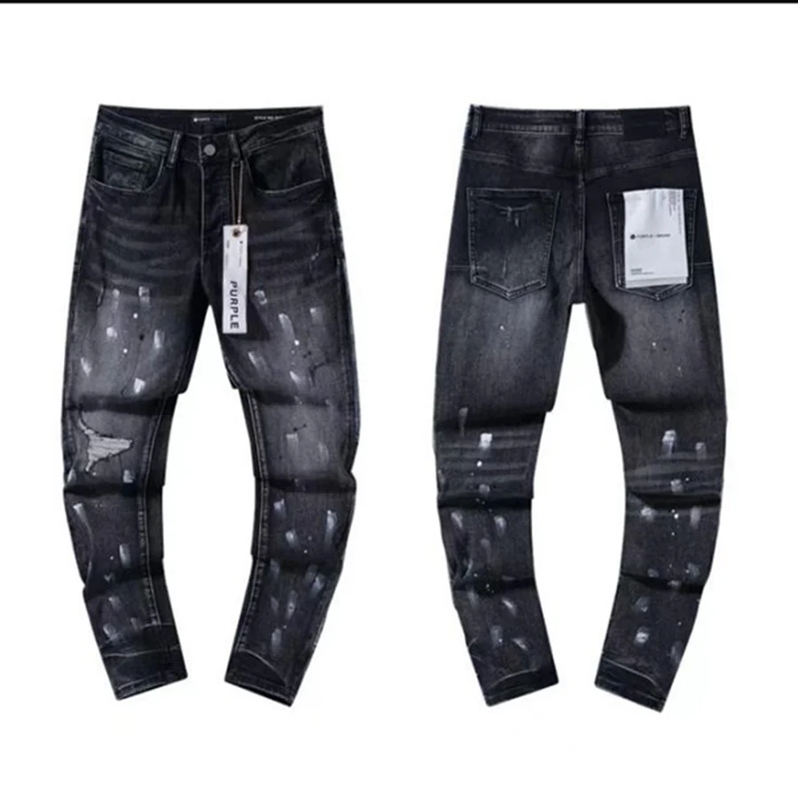 Light Blue Distressed Jeans With Logo Jeans — Black