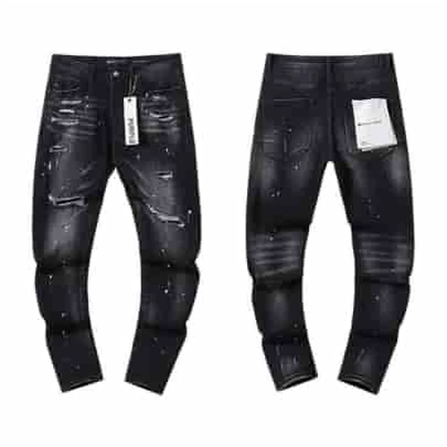 Light Blue Distressed Jeans With Logo Jeans — Black
