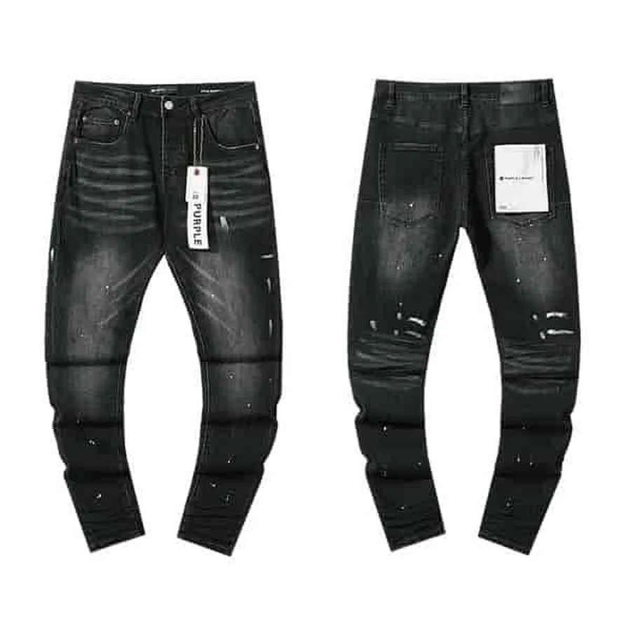 Light Blue Distressed Jeans With Logo Jeans — Black