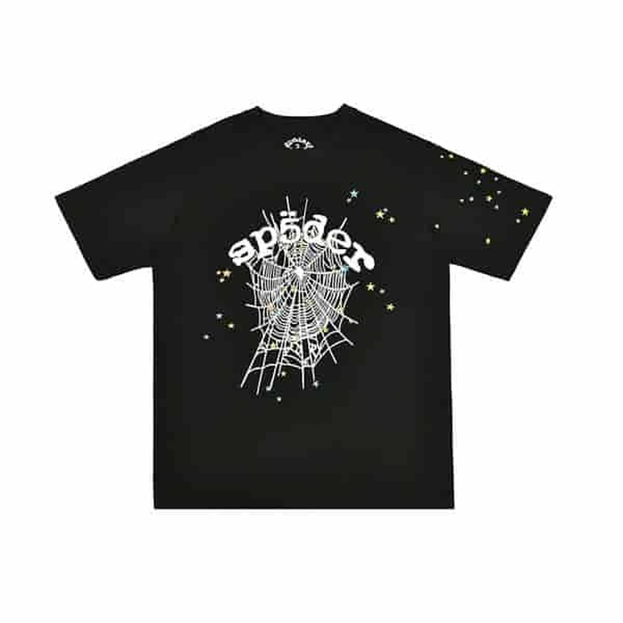 Sp5der Black Spider Web Star Graphic T-Shirt