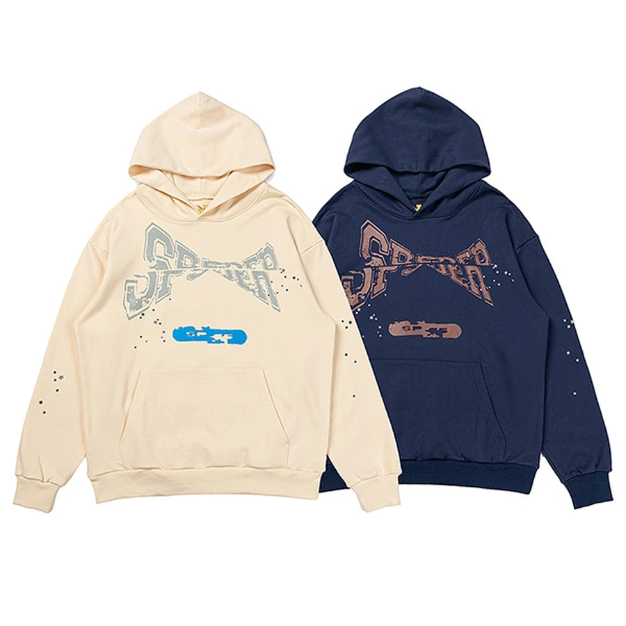 Sp5der Multi-Color Arched Logo Graphic Hoodie