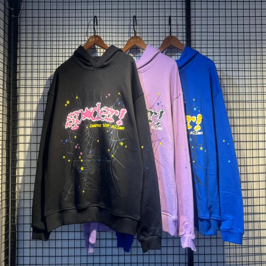 Sp5der Multi-Color Spider Web Graphic Hoodie 3