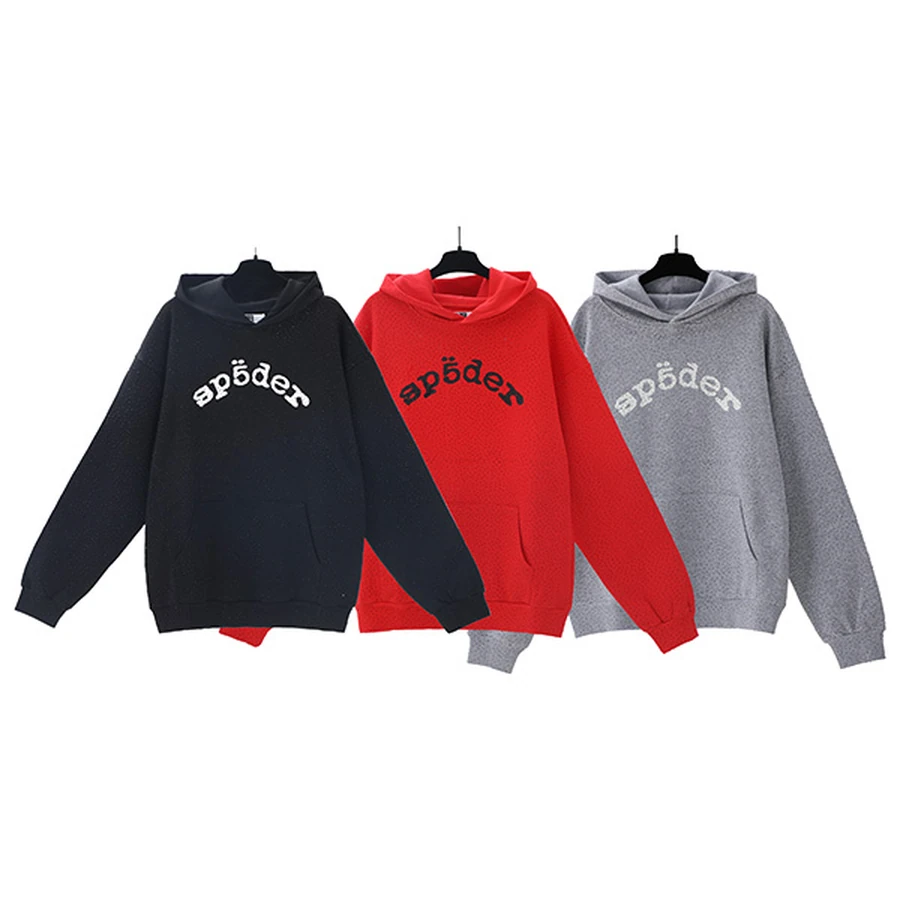 Sp5der Multi-Color Plain Logo Graphic Hoodie