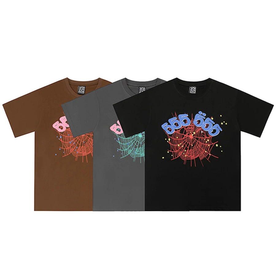 Sp5der Multi-Color Spider Web 555 Graphic T-Shirt