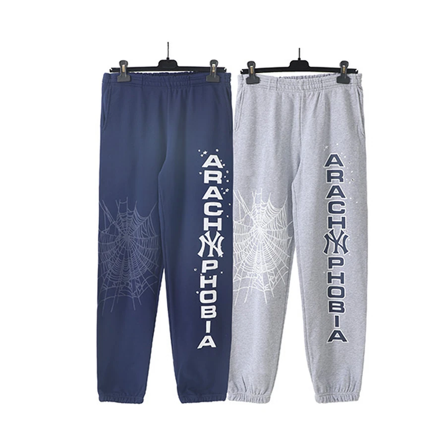 Sp5der Multi-Color Arachnophobia Text Spider Web Graphic Sweatpants
