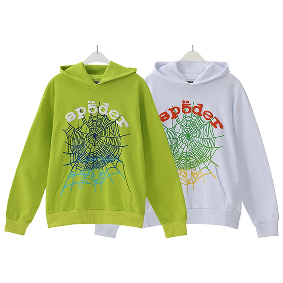 Sp5der Multi-Color Spider Web Graphic Hoodie 4