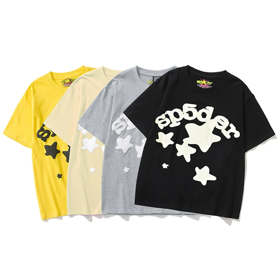 Sp5der Multi-Color Star Graphic T-Shirt
