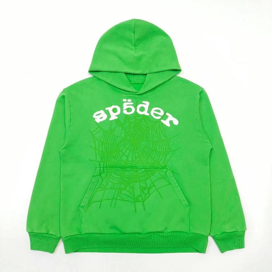 Sp5der Green Web Graphic Hoodie 2