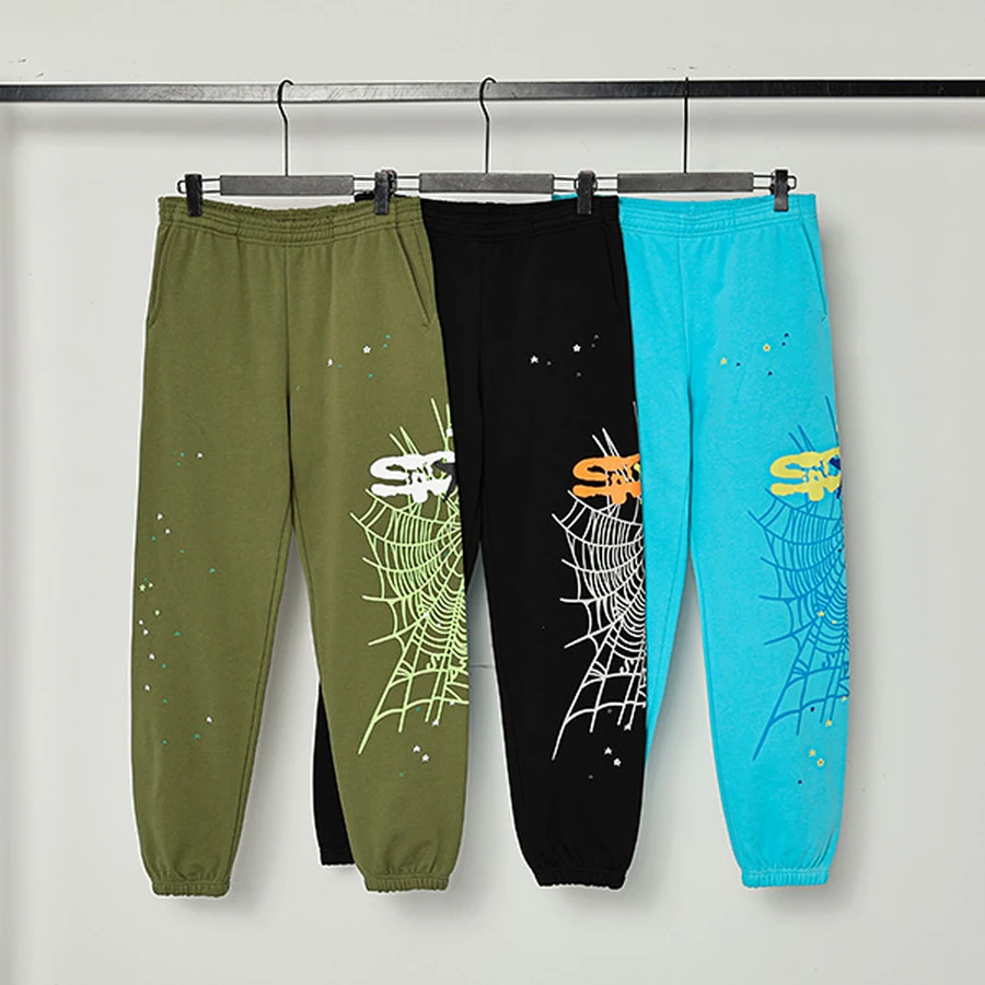 Sp5der Multi-Color Spider Web Graphic Sweatpants