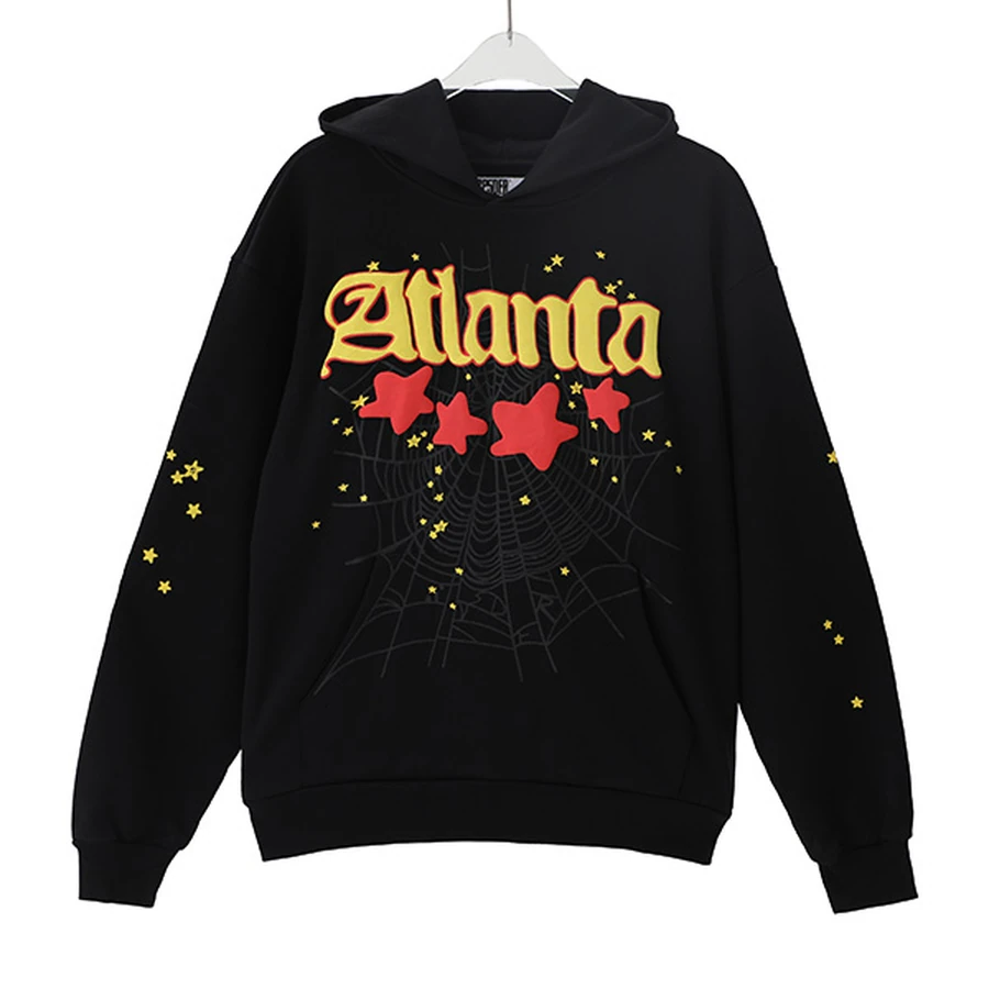 Sp5der Black Atlanta Graphic Hoodie