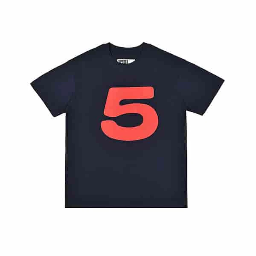 Sp5der Black Number 5 Graphic T-Shirt