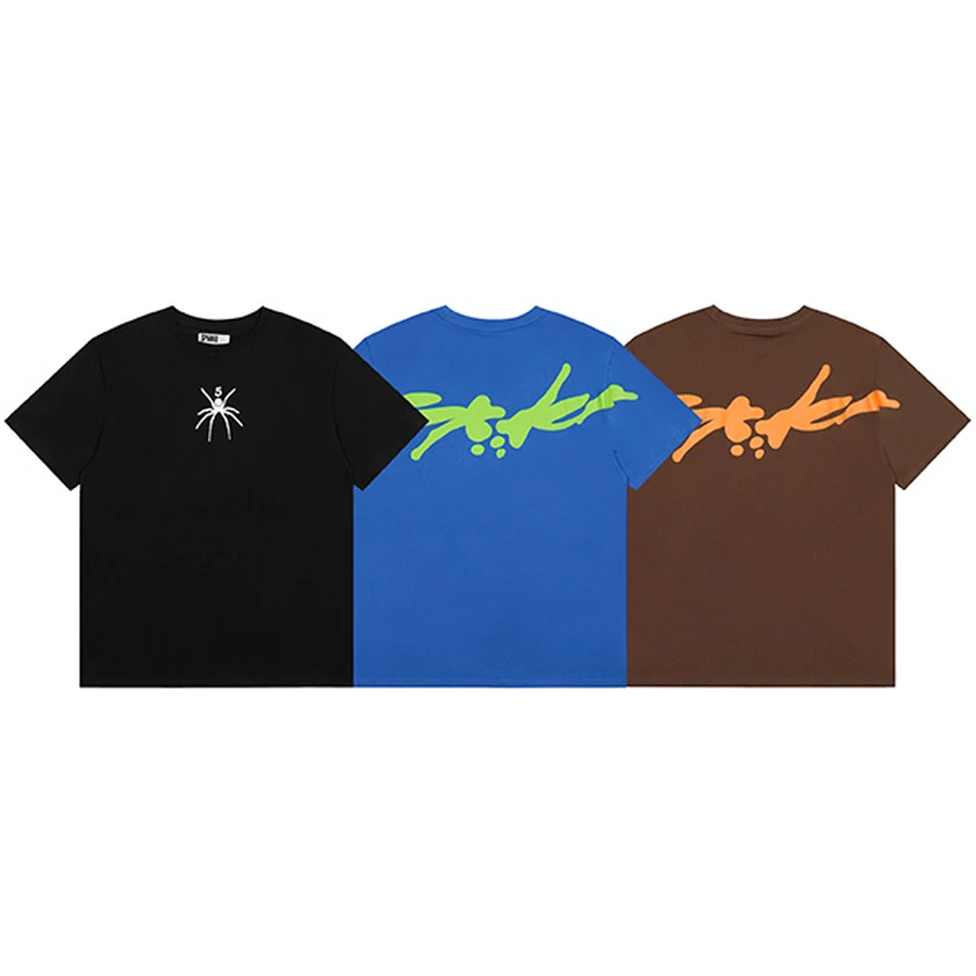 Sp5der Multi-Color Spider Script Logo Graphic T-Shirt