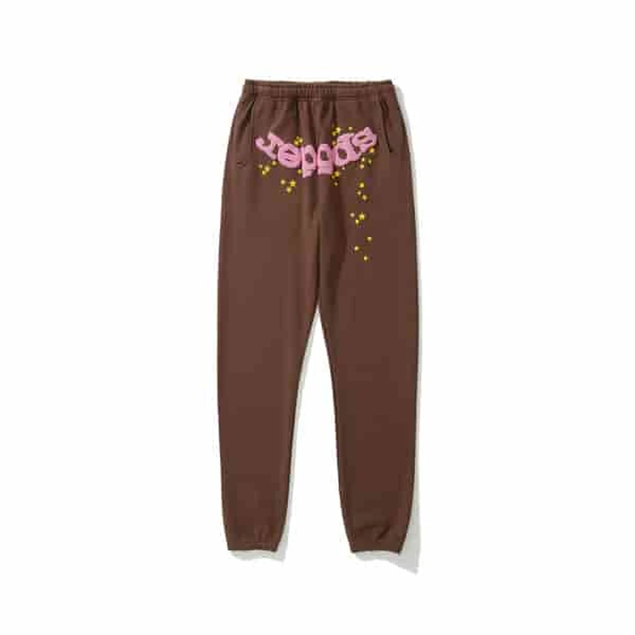 Brown Sp5der Logo Sweatpants