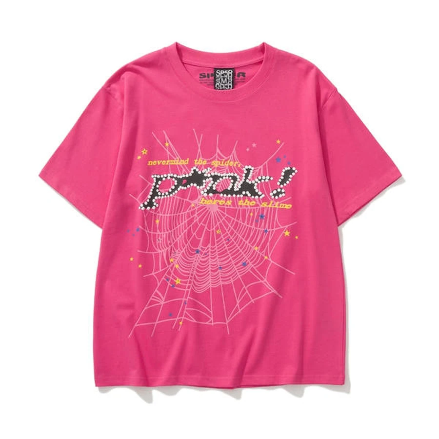 Sp5der Pink Punk Graphic Spider Tee