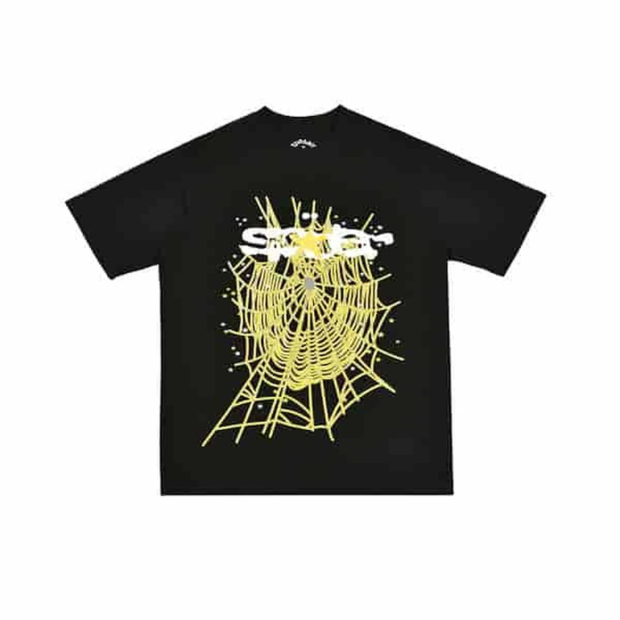 Sp5der Black Spider Web Logo Graphic T-Shirt