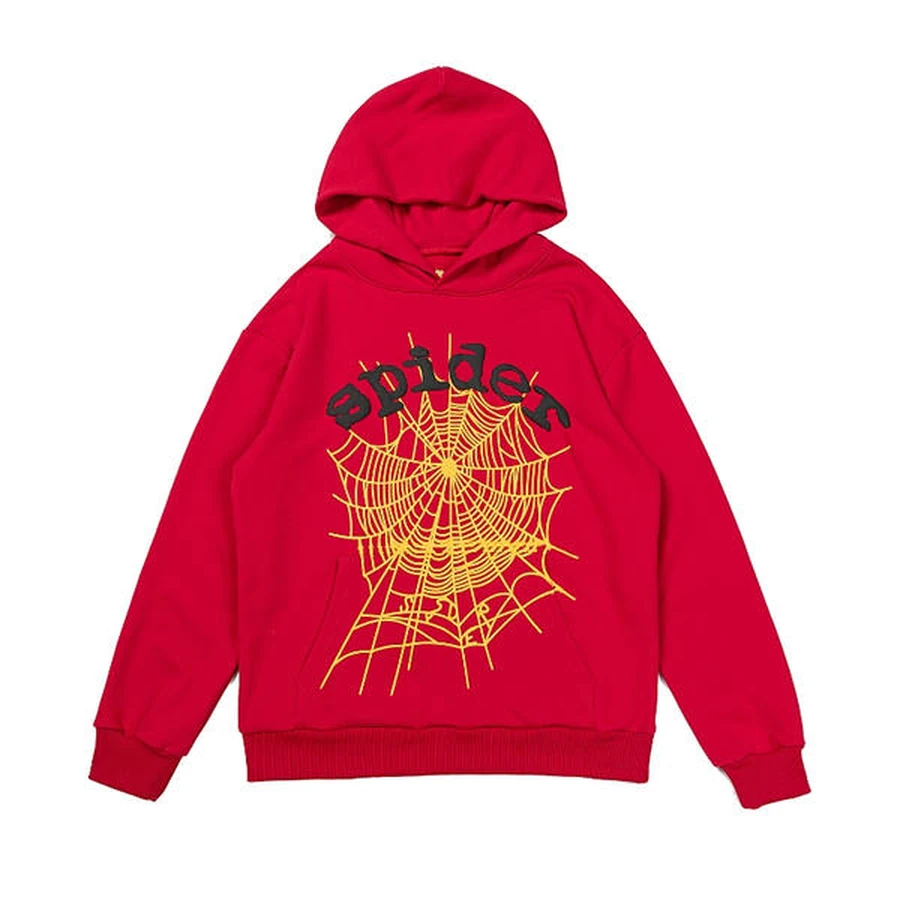 Sp5der Red Spider Web Graphic Hoodie
