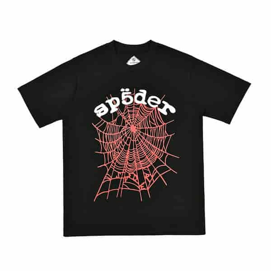 Sp5der Black Web Graphic T-Shirt