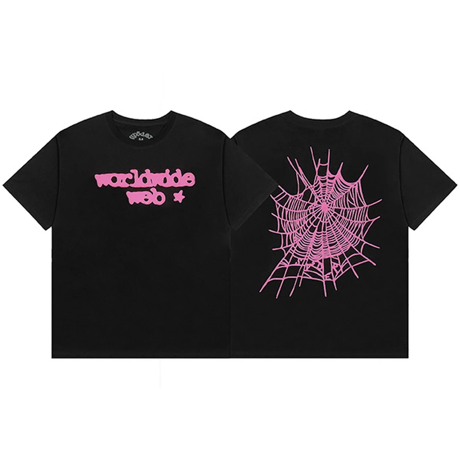 Sp5der Black Worldwide Spider Web Graphic T-Shirt