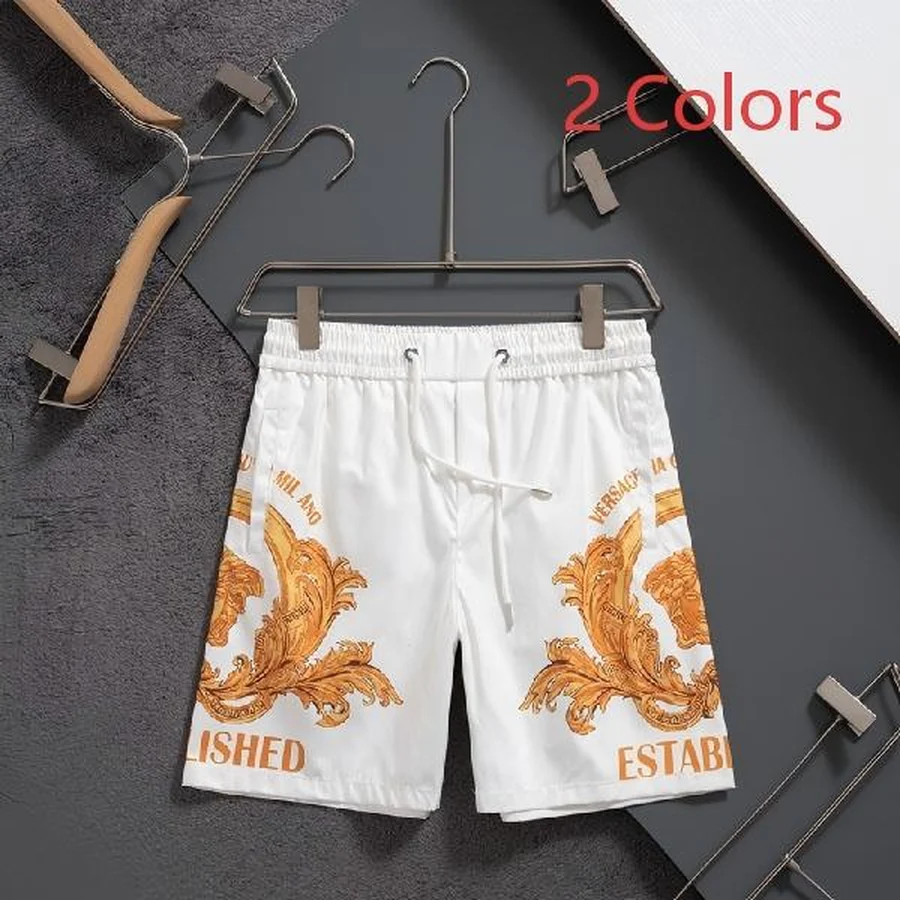 Versace White Gold Baroque Scroll Print Shorts