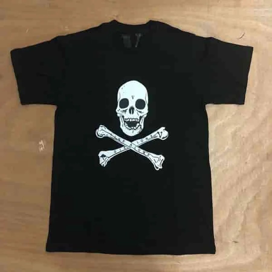VLONE Black, White Skull And Crossbones Graphic T-Shirt