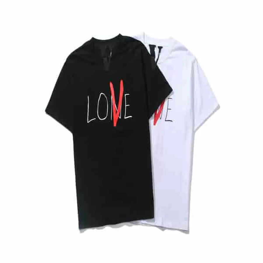 VLONE Black, White Love Text With V Logo T-Shirt
