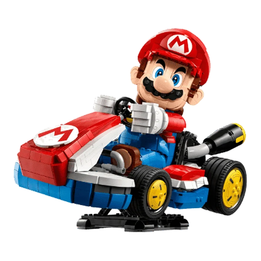 LEGO One Piece/Disney/Super Mario Plumber in Go-Kart Brick Model
