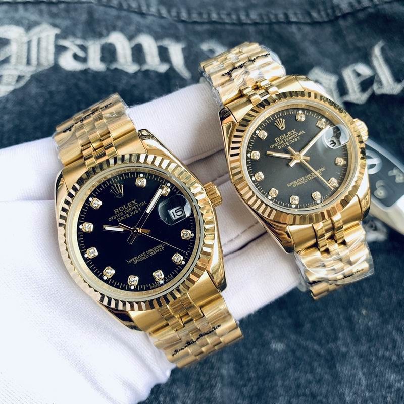 Rolex Datejust Black Dial Diamond Gold