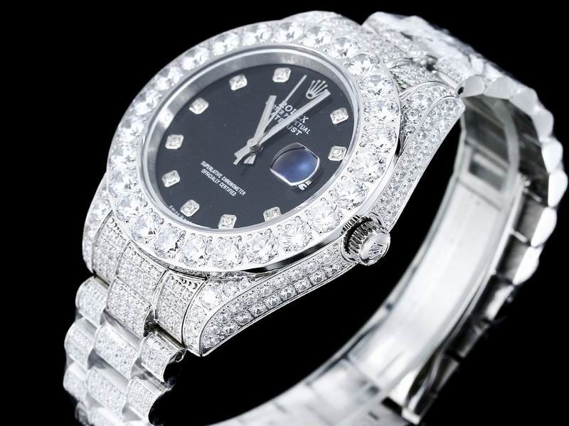 Rolex Datejust Black Dial Diamond White Gold
